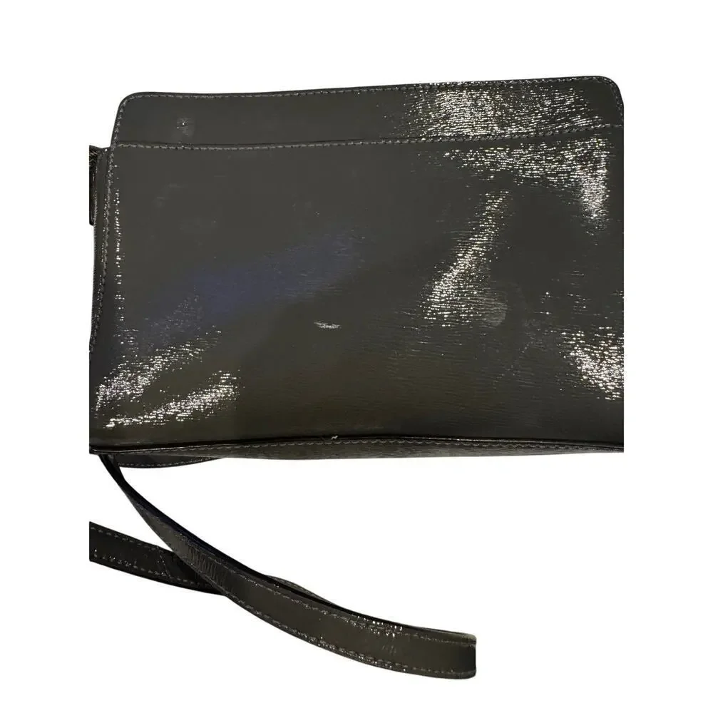 KATE SPADE Hancock Park Angelica Crossbody Doe Gray Patent Leather with Dust Bag